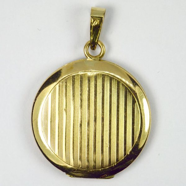 Purple Enamel and 18ct Yellow Gold Locket Pendant