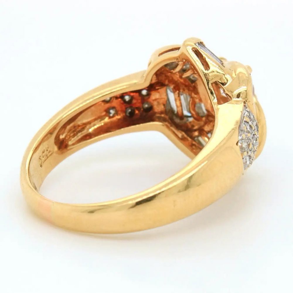 Vintage Faint Pink and White Diamond Floral Cluster Ring