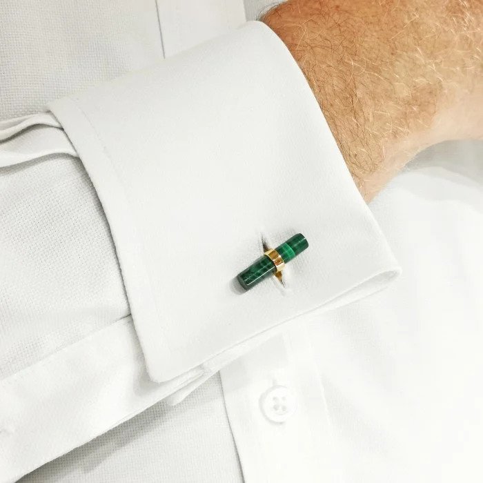 Vintage Cartier Cufflink Set with Multiple Gemstone Batons