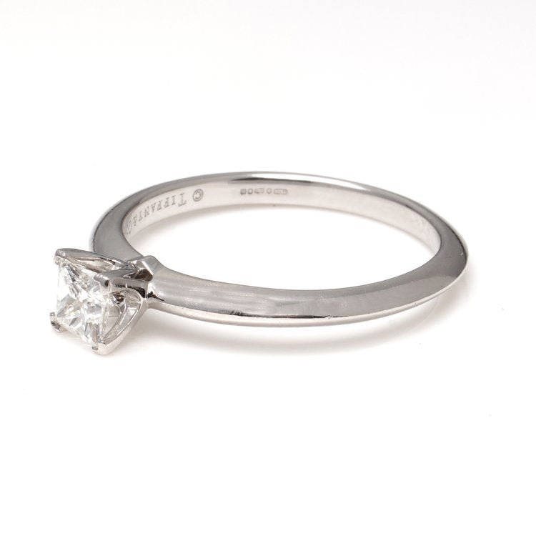 Tiffany and Co Princess Cut Diamond Solitaire Engagement Ring