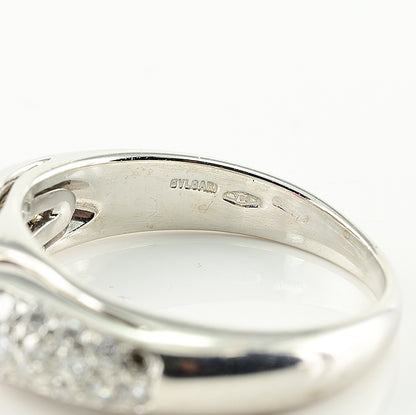 Vintage Bvlgari 0.55ct Ruby and Diamond Engagement Ring in 18ct White Gold