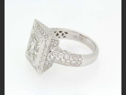 Art Deco Style Diamond Cluster Ring, totaling 3.14 carats