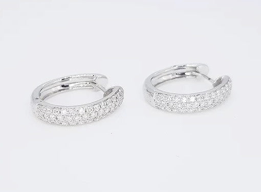 0.70ct Diamond Set 18ct White Gold Hoop Earrings