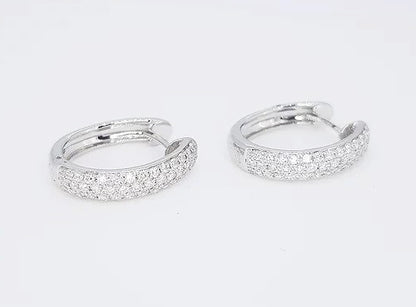 0.70ct Diamond Set 18ct White Gold Hoop Earrings