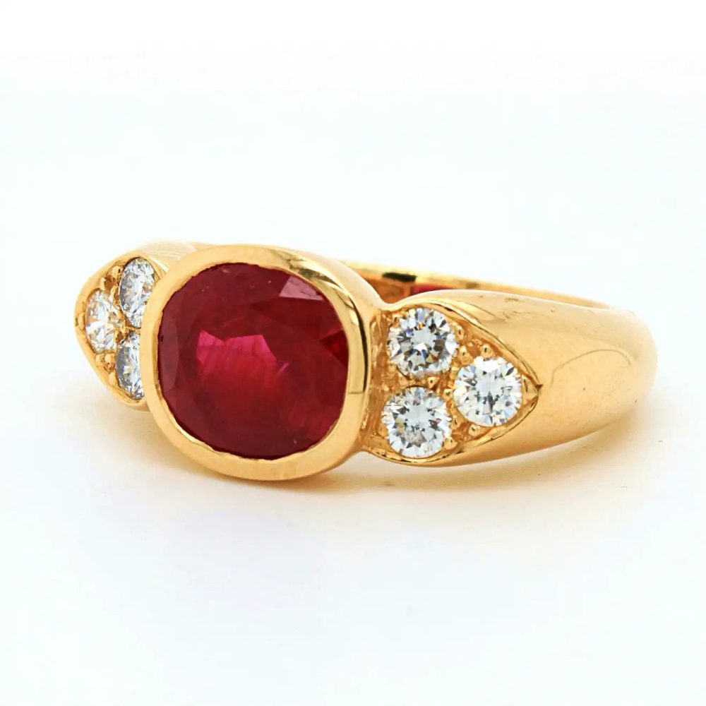 Vintage 2.65ct No Heat Burma Ruby and Diamond Ring