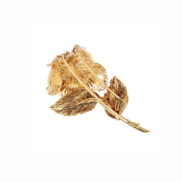 Vintage Cartier Diamond Ruby Sapphire Emerald Flower Brooch, 1950's