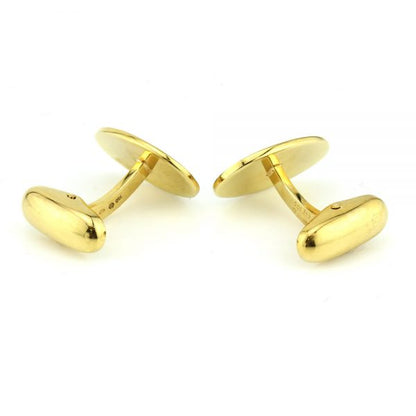 Faberge Limited Edition 18ct Yellow Gold and Blue Enamel Cufflinks, Number 46 of 300, Circa 1990s, Comes in original box with original Fabergé certificate