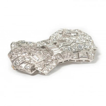 Art Deco Tiffany and Co 6.5ct Diamond Bow Brooch in Platinum