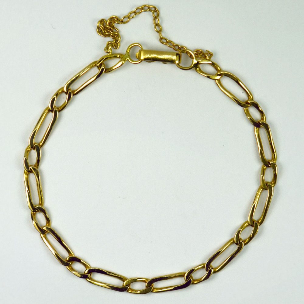 18ct Yellow Gold Twisted Figaro Curb Link Bracelet