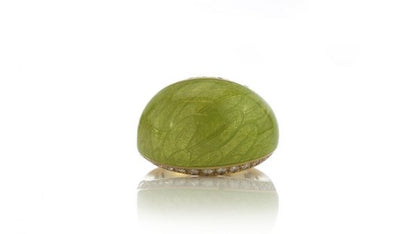 Fabergé Green Enamel, Diamond, 18ct Gold Limited Edition Domed Cocktail Ring