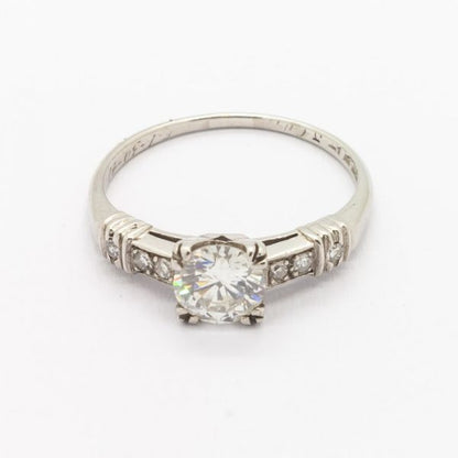 Vintage 0.61ct Diamond Engagement Ring in Platinum, with Certificate