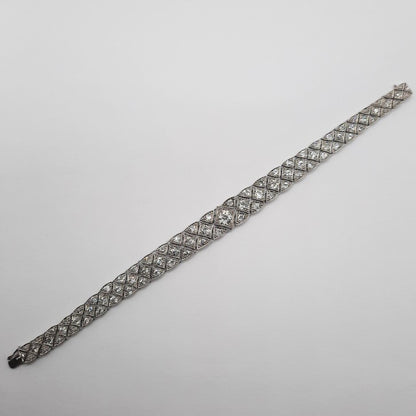 Art Deco Articulated 8.5ct Diamond Bracelet in Platinum