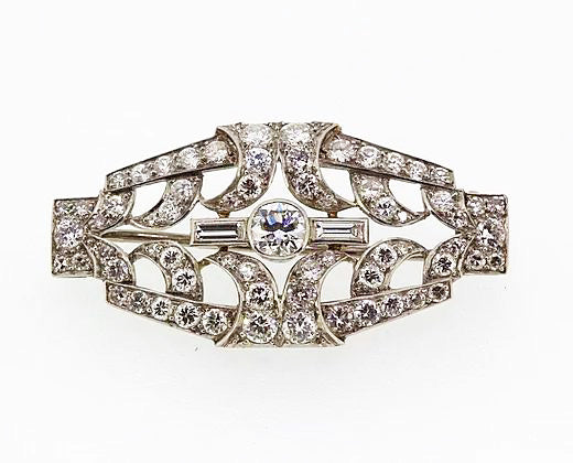 Art Deco Diamond and Platinum Brooch