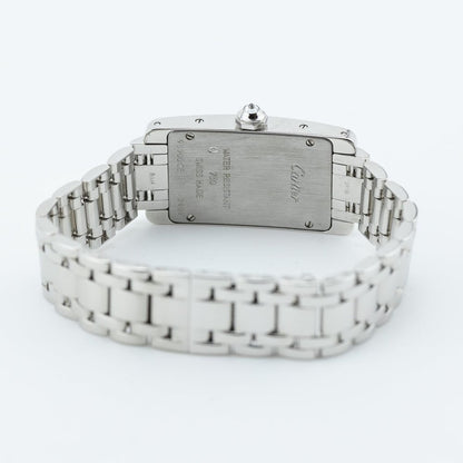 Cartier Tank Americaine 2489 White Gold Watch with Factory Diamonds and Cartier Service