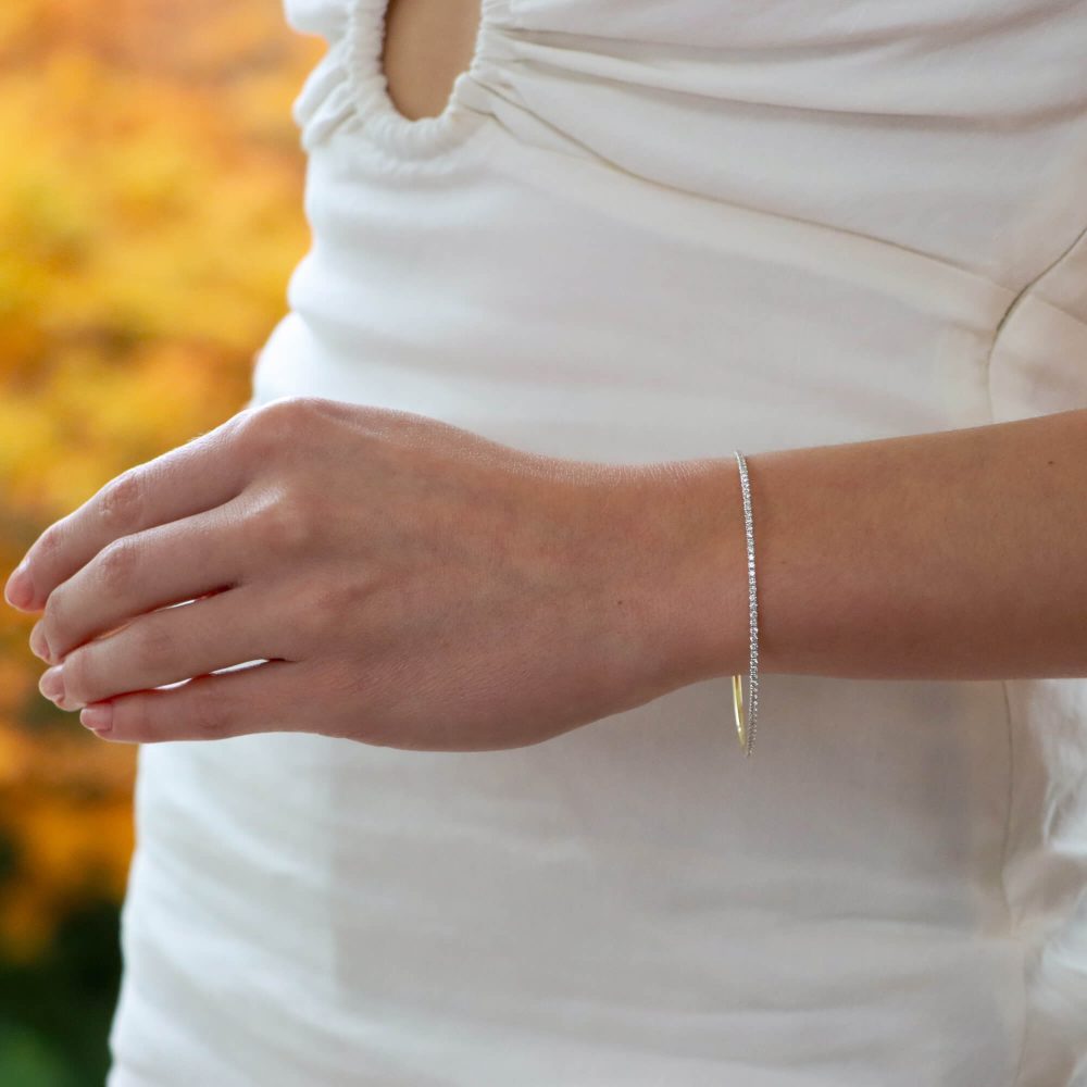 Full Diamond Bangle Bracelet, 1.90cts
