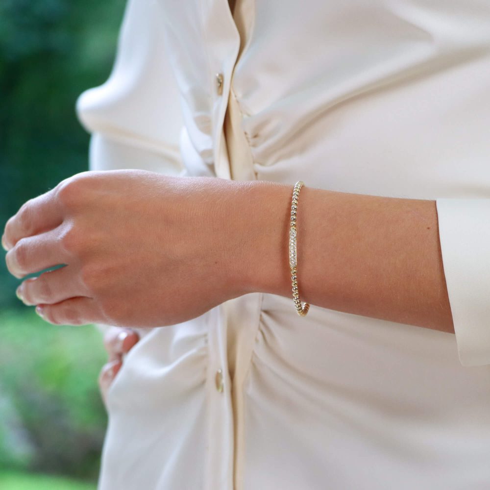 Contemporary Diamond Set Torque Bangle