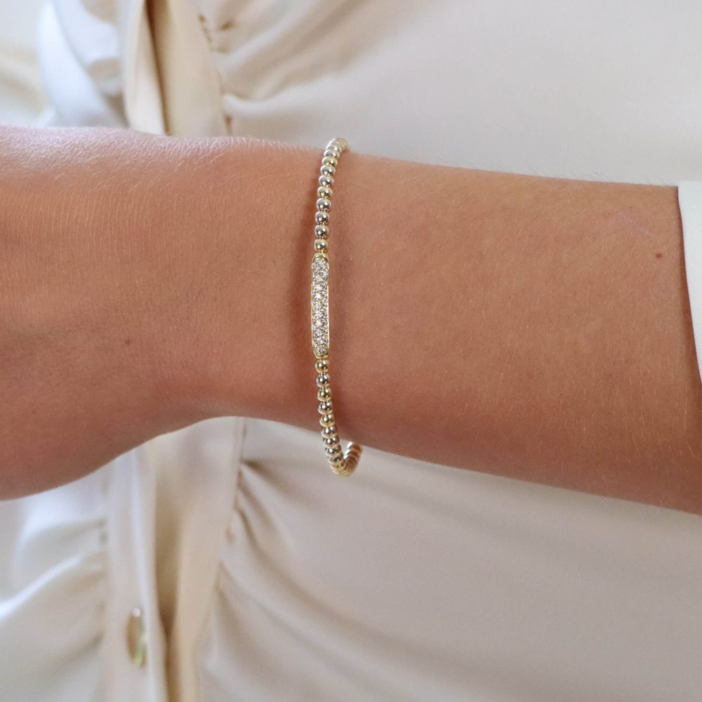 Contemporary Diamond Set Torque Bangle