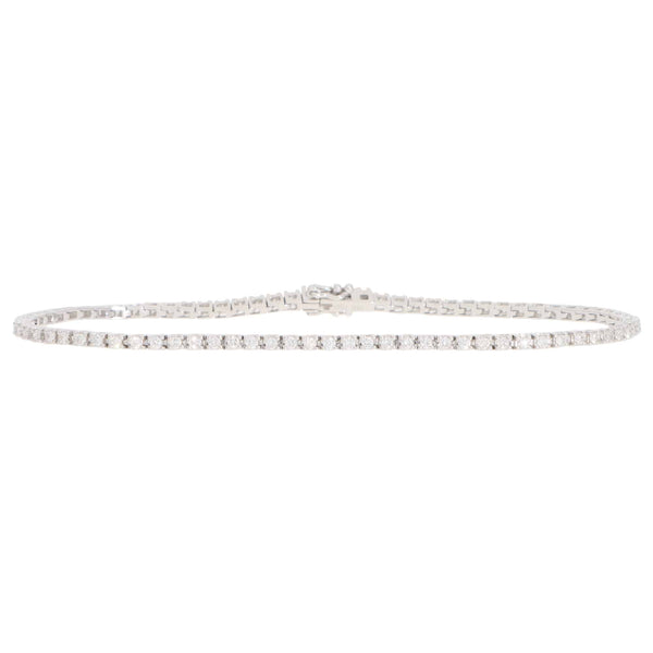 Contemporary Diamond Line Tennis Bracelet In 18 Carat White Gold
