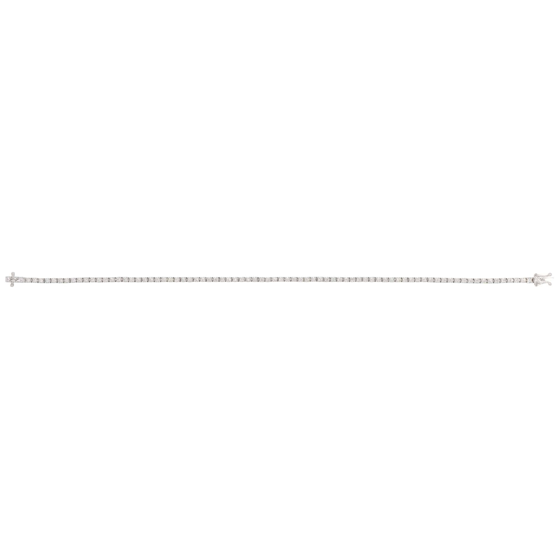 Contemporary Diamond Line Tennis Bracelet In 18 Carat White Gold