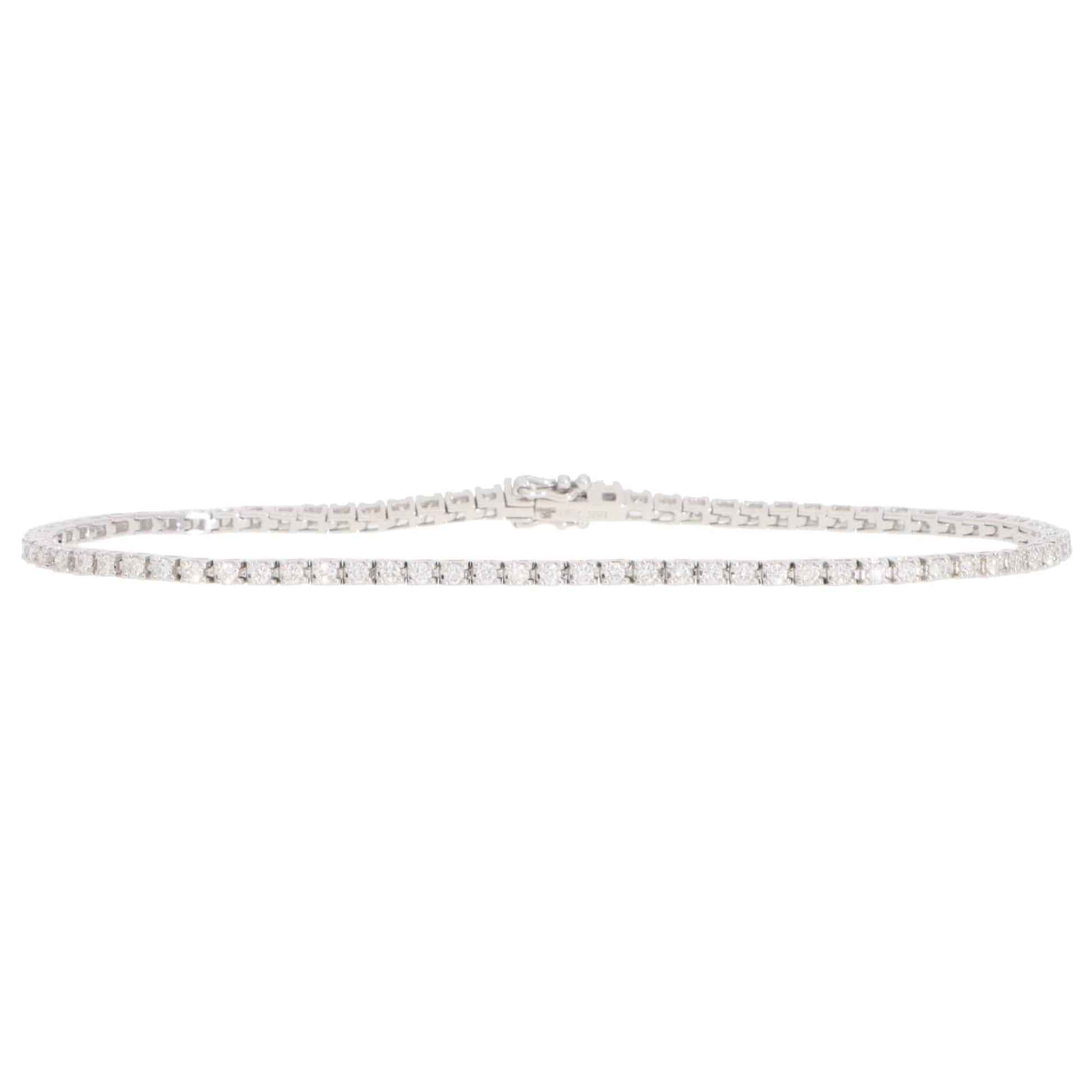 Contemporary Diamond Line Tennis Bracelet In 18 Carat White Gold
