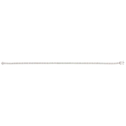 A white gold diamond line bracelet, on a white background