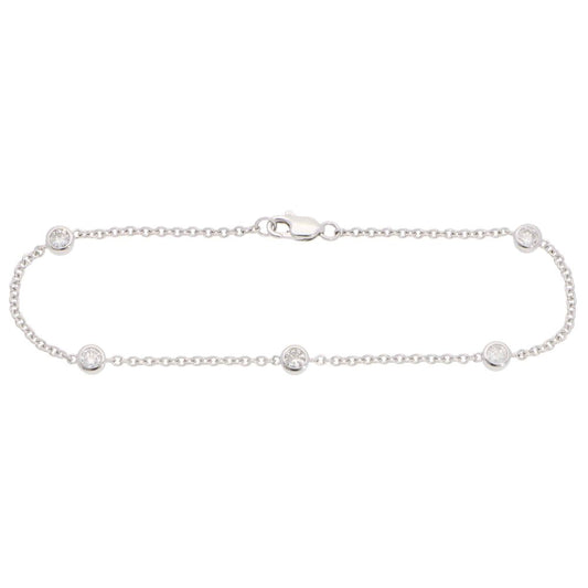 Contemporary Diamond Chain Bracelet In White Gold