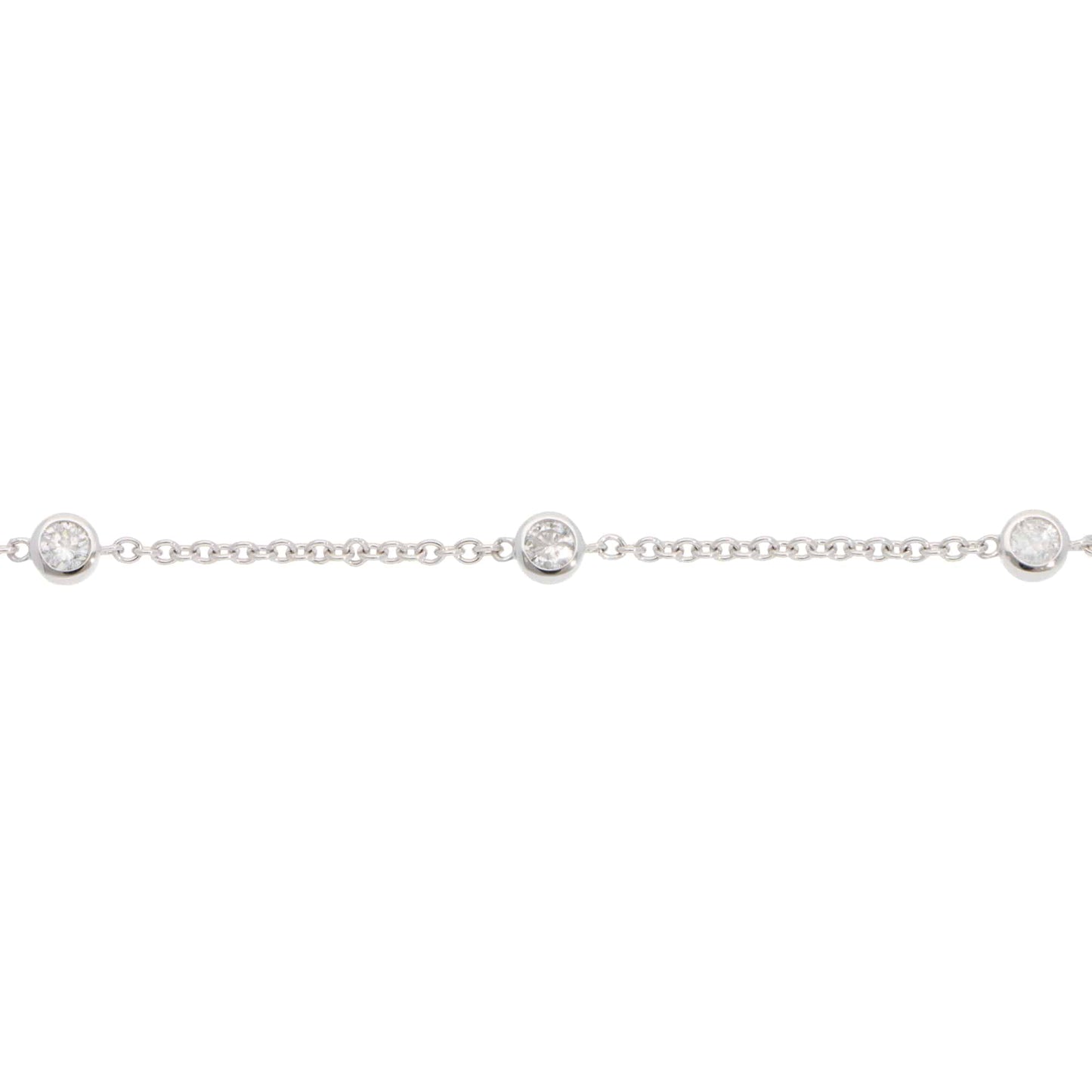 Contemporary Diamond Chain Bracelet In White Gold