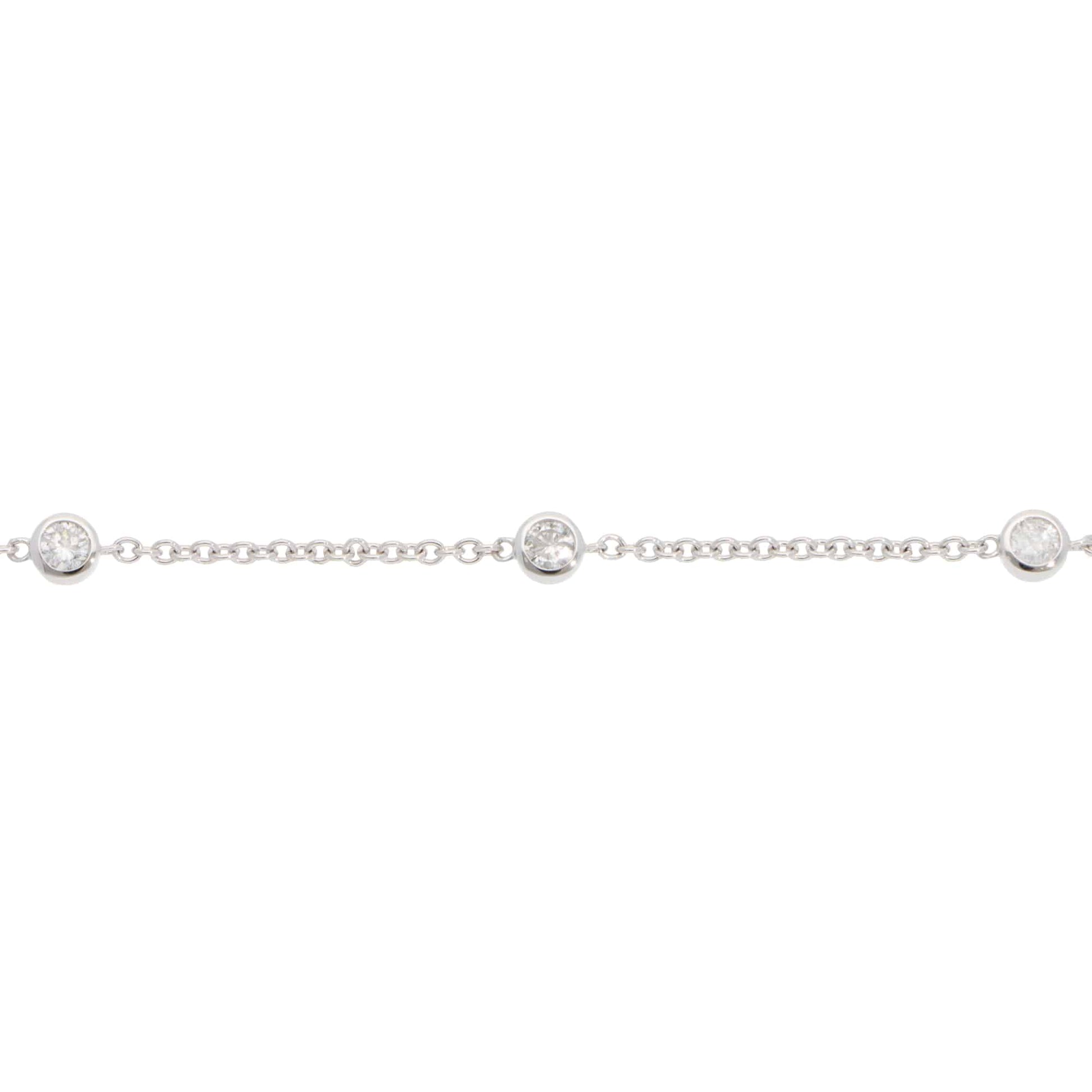 Contemporary Diamond Chain Bracelet In White Gold