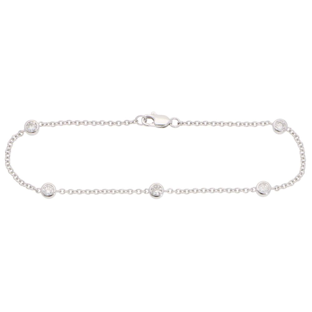 Contemporary Diamond Chain Bracelet In White Gold