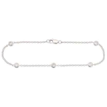 Contemporary Diamond Chain Bracelet In White Gold