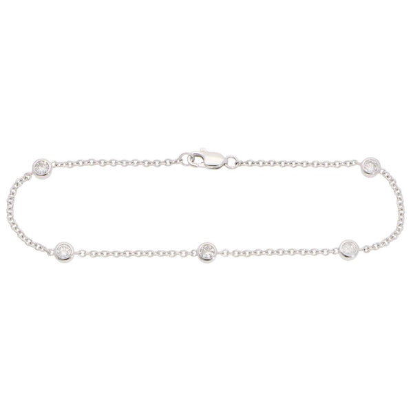 Contemporary Diamond Chain Bracelet In White Gold