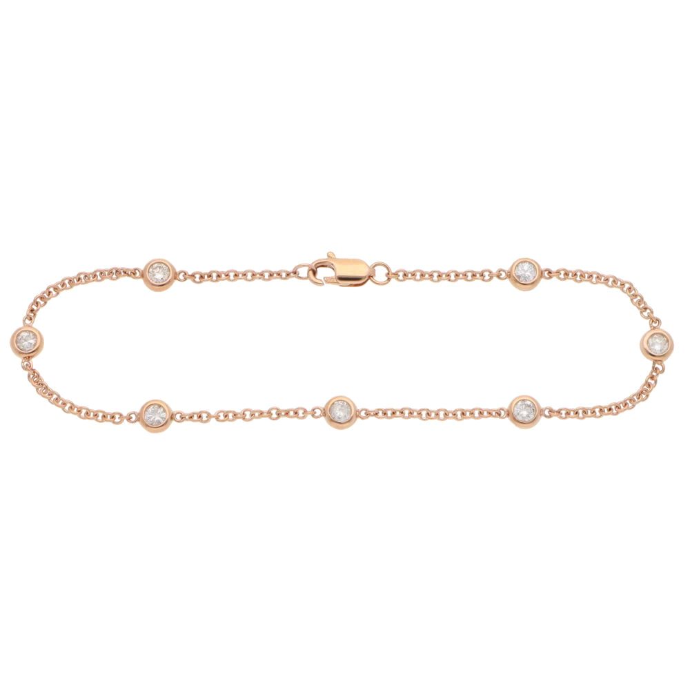 Contemporary Diamond Chain Bracelet In Rose Gold