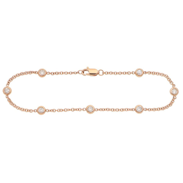 Contemporary Diamond Chain Bracelet In Rose Gold