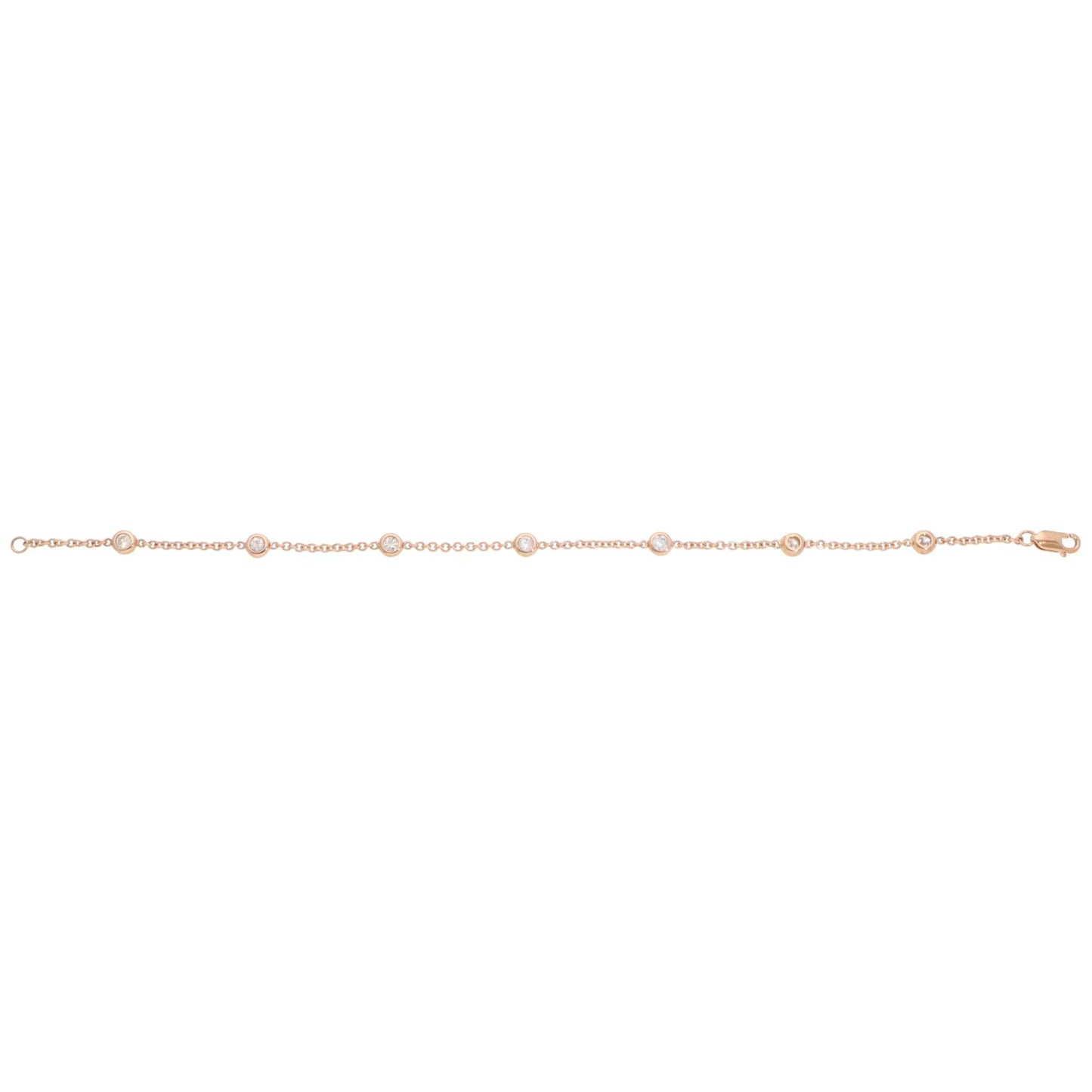 Contemporary Diamond Chain Bracelet In Rose Gold