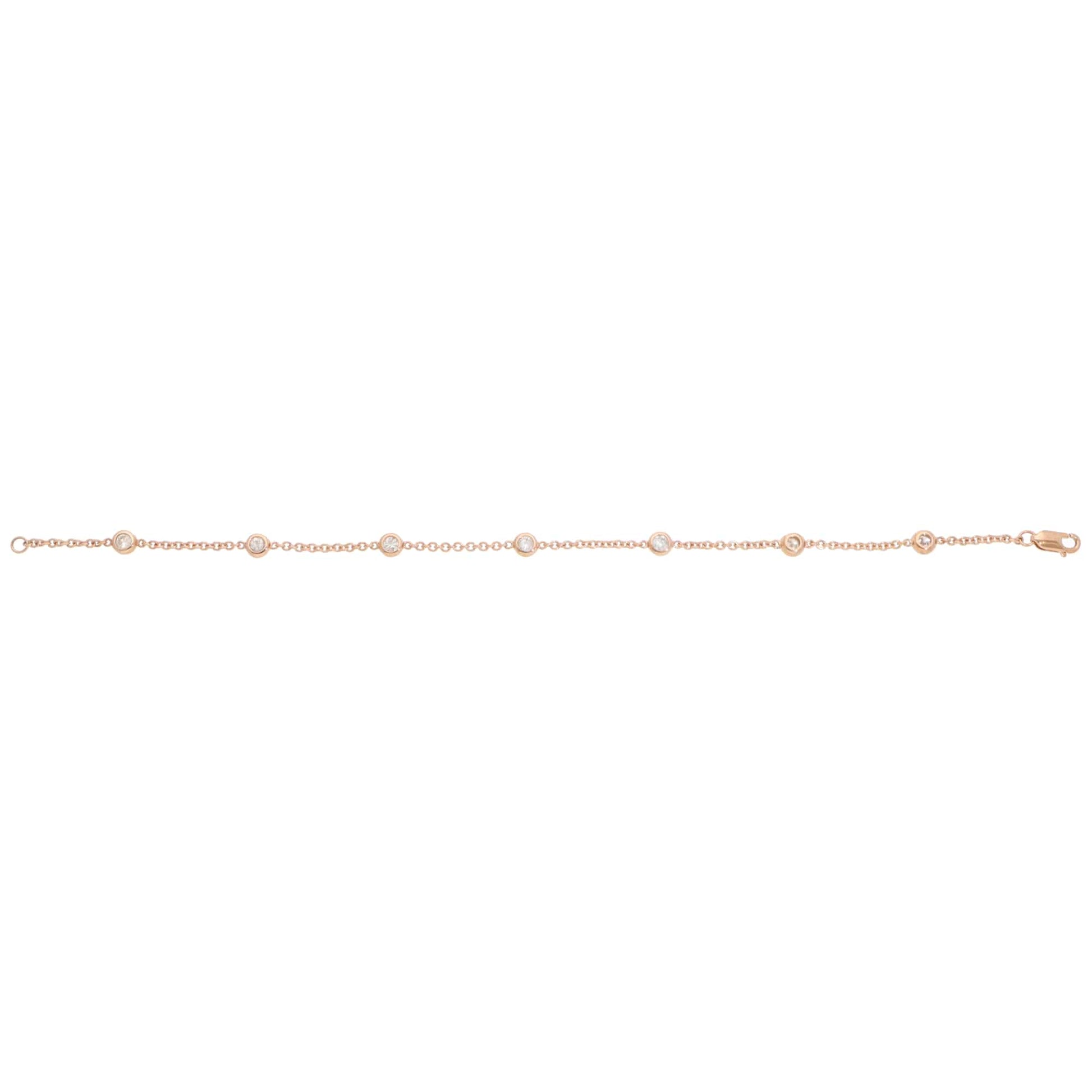 Contemporary Diamond Chain Bracelet In Rose Gold