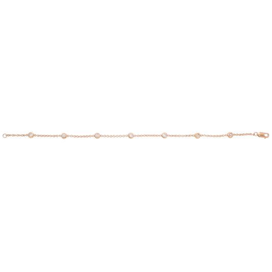 Contemporary Diamond Chain Bracelet In Rose Gold