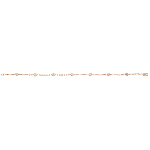 Contemporary Diamond Chain Bracelet In Rose Gold