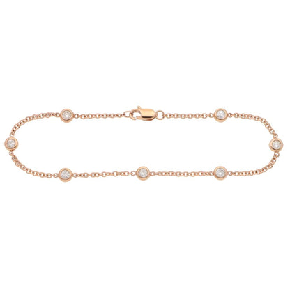 Contemporary Diamond Chain Bracelet In Rose Gold