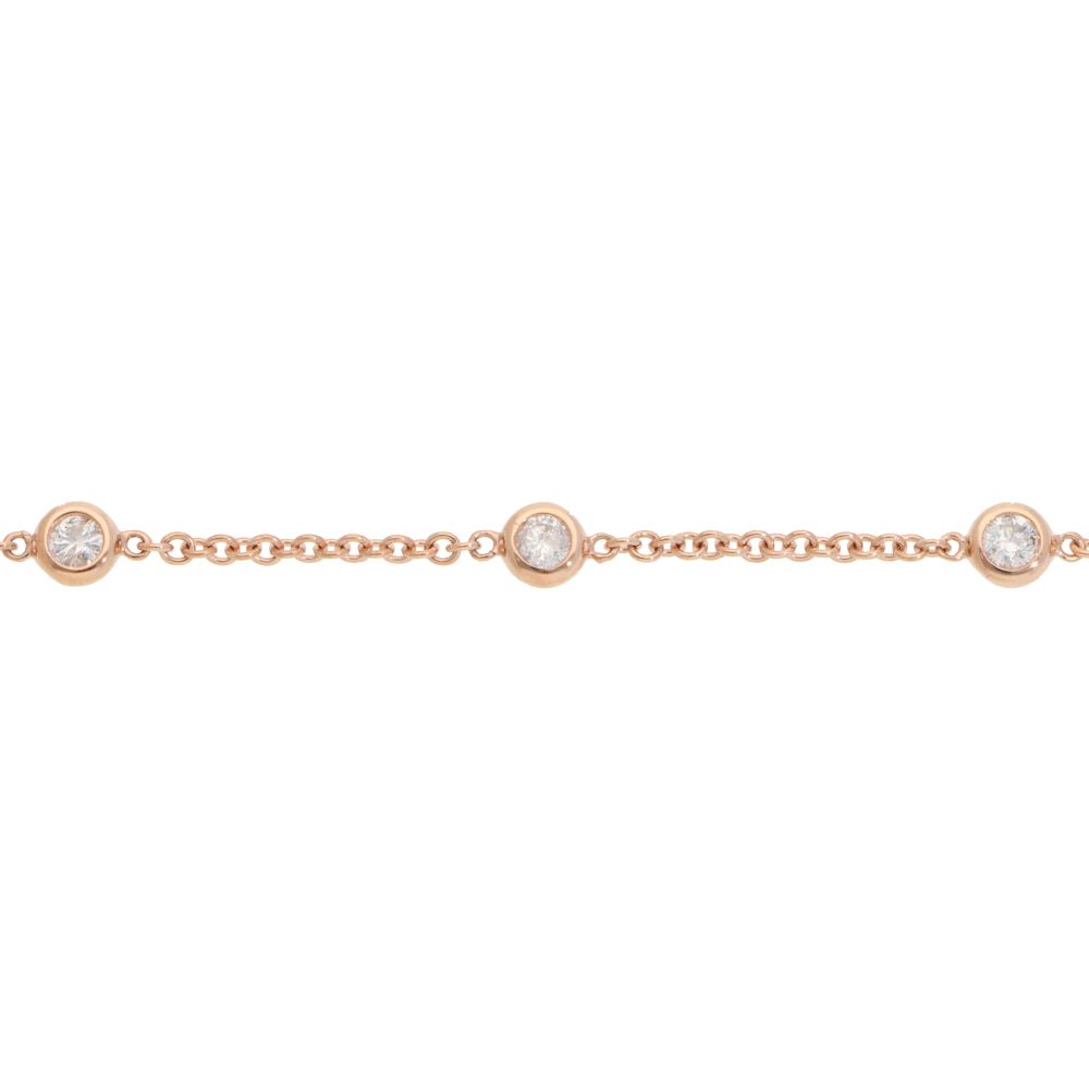 Contemporary Diamond Chain Bracelet In Rose Gold
