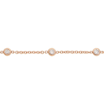 Contemporary Diamond Chain Bracelet In Rose Gold