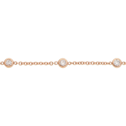 Contemporary Diamond Chain Bracelet In Rose Gold