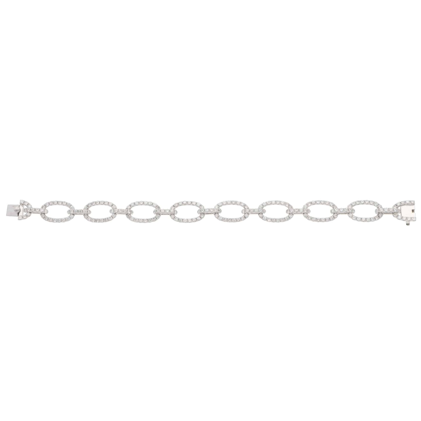 Contemporary Diamond Fancy Link Bracelet in White Gold