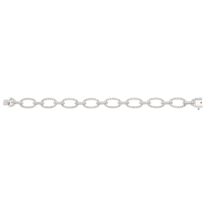 Contemporary Diamond Fancy Link Bracelet in White Gold