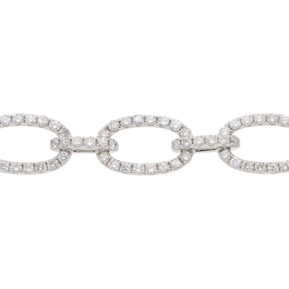 Contemporary Diamond Fancy Link Bracelet in White Gold