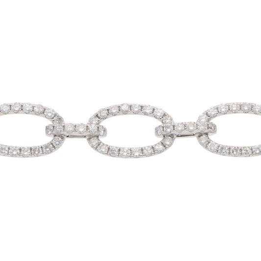 Contemporary Diamond Fancy Link Bracelet in White Gold