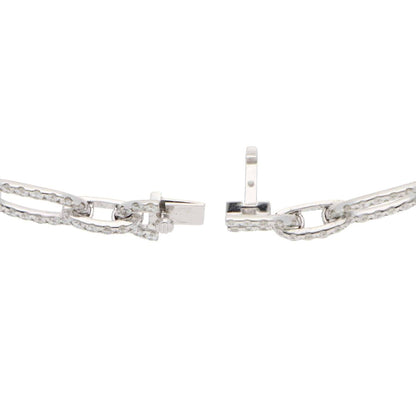 Contemporary Diamond Fancy Link Bracelet in White Gold