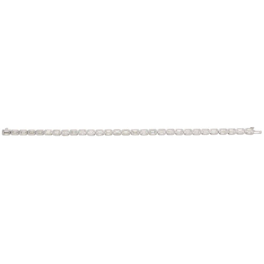 Contemporary Diamond Tennis Bracelet In 18 Carat White Gold
