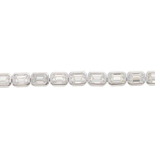 Contemporary Diamond Tennis Bracelet In 18 Carat White Gold