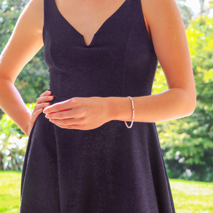 Modern Sapphire and Diamond Line Bracelet, 1.74 carats