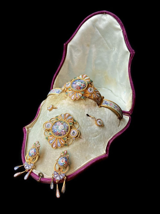 Rare 19th Century Micromosaic Parure by Menichini Giacomo